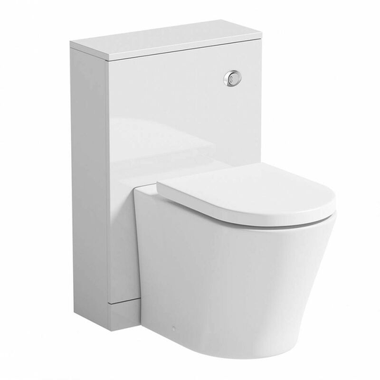 Clarity - white back to wall toilet unit and contemporary toilet with soft close seat - White