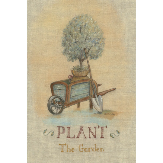 Garden Series in Linen III by Wendy Russell - Wrapped Canvas Painting
