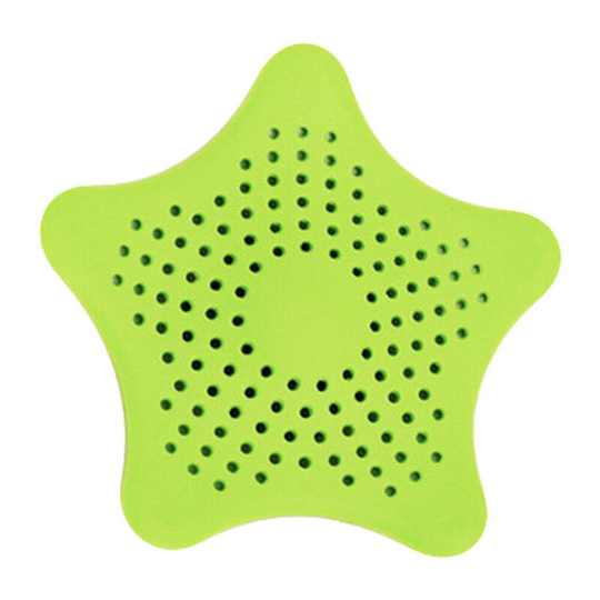 Large silicone-Colander with suction cups | Kitchen sink drain bath tub shower against hair, crumbs | 15 x 15 cm, green