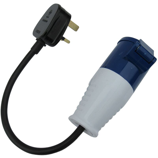 Fly Lead Socket Converter 13A Plug to 16A Socket (Cable Caravan rv Motorhome Adaptor)