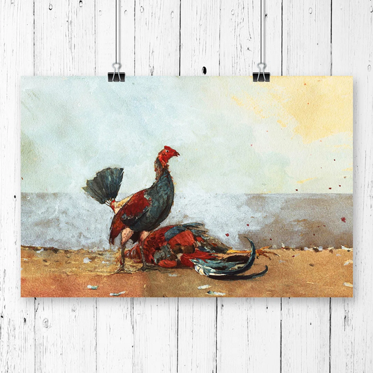 'The Cock Fight' by Winslow Homer Painting Print
