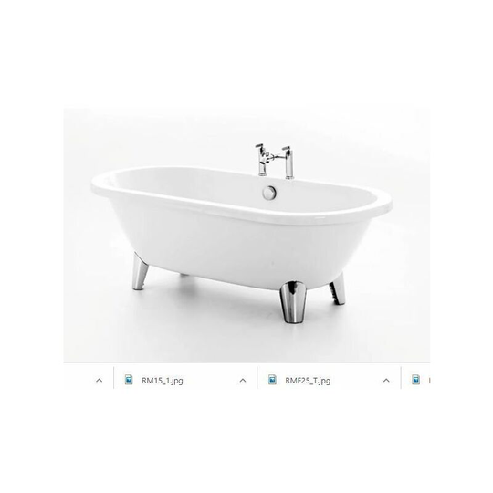 Blenheim Double Ended Bath With Feet - 1750mm x 800mm - White - White - Royce Morgan