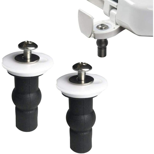 Toilet Seat Fixing, 2 Toilet Seat Screws Expandable Rubber Nuts Universal Toilet Seat Fittings Toilet Cover Screws Black