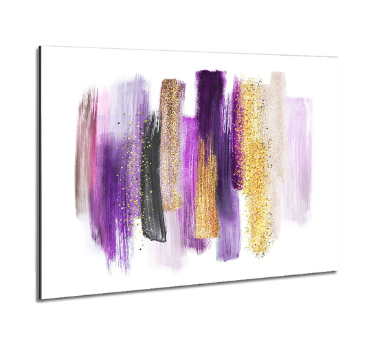 Strong Brush Strokes Glitter - Unframed Graphic Art on Metal