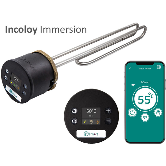 Tesla - T-Smart Hot Water Cylinder Thermostat + 14 inch Incoloy 2 1/4 Immersion Heater TIHTS496