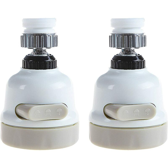 BR-Life 2 Pcs Adjustable Moving Faucet Head 360 Degree Moving Faucet Head Water Saving Anti Splash Adjustable Filter Aerator Diffuser Sprayer