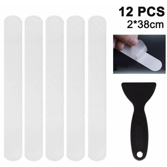 Non -slip shower stickers 2 strips of Safety bathtub Adhesive stickers with upper quality scraper for 2 * 38 cm bathtub shower staircases