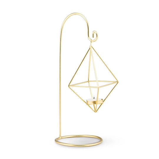Large Geometric 2 Piece Metal Lantern