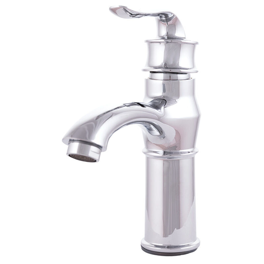 Greenice - Brass / Zinc Basin Faucet, Chrome Plated, Hot-Cold Water, Hoses, Low Spout, Single Handle [QLI-FA-7785] (QLI-FA-7785)