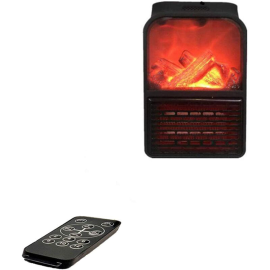 Mini Fan Heater, Fast Heater, Electric Heater Heating, Simulated Flame, 900W Wall Mount with Adjustable Timer Digital Display and Remote Control