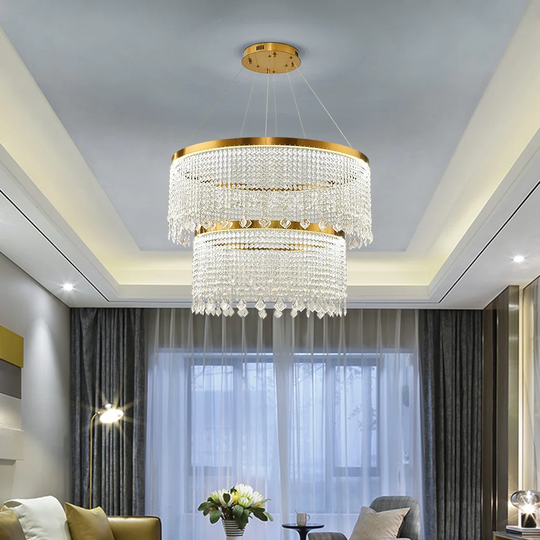 Catlyn 2 - Light Crystal Tiered LED Pendant