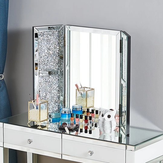 Donatella Glass Framed Mounts to Dresser Dresser Mirror in Black