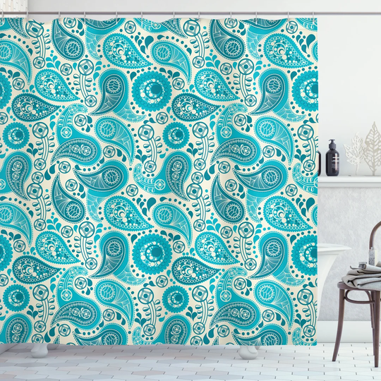 Bhoori 13 Piece Polyester Shower Curtain Set