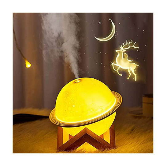 Ilovemilan - Moon Lamp Humidifier, 3D Printing Moon Night Light with usb Recharge, 3 Colors Led Moon Light with Stand, Aromatherapy Diffuser Nursery