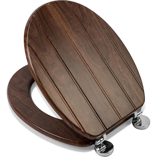 Croydex Molvena Flexi-Fix Wooden Toilet Seat Walnut - WL610477H
