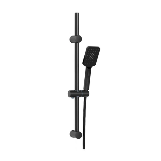 Black Finishing Shower Bar Head Riser Rail Bathroom Handshower Column Set