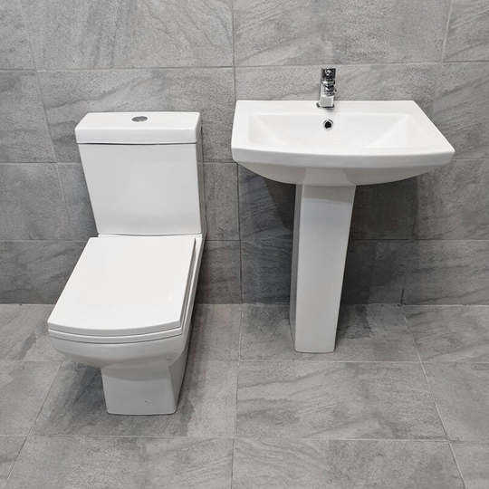 Hydros - Christina Closed Couple Toilet wc & Pedestal Basin Bathroom Set, Toilet Only