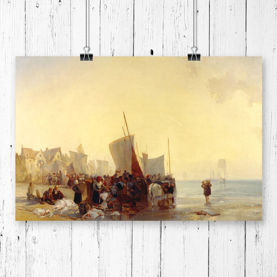 'Fishmarket' by Richard Bonington Painting Print