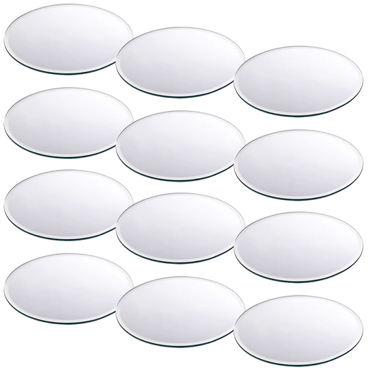 12X Glass Mirror Plates Round 20Cm