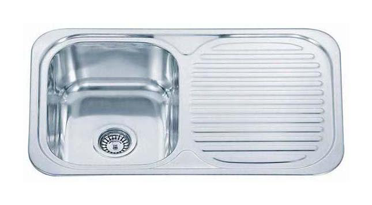 Reversible 1.0 Bowl Stainless Steel Kitchen Sink & Drainer & Waste Kit (B04 mr)