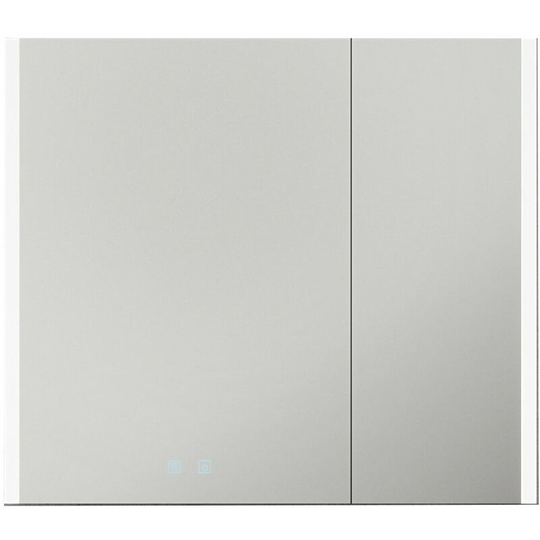 800 x 700mm IP44 led Twin Bathroom Mirror Cabinet - Bluetooth Speaker & Demister