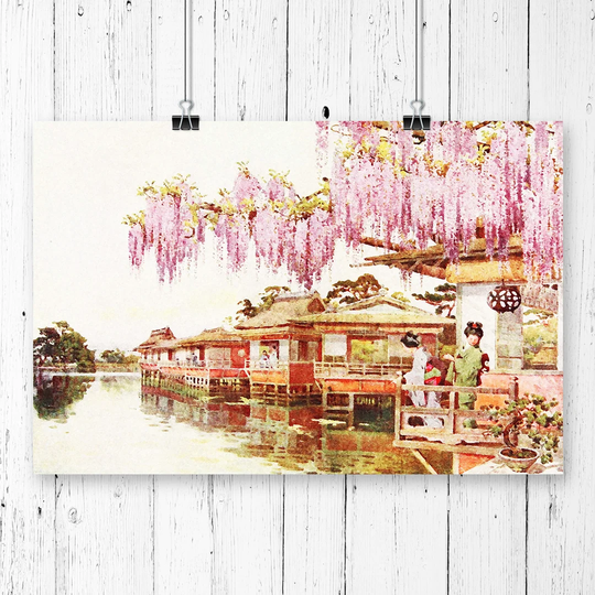 'Japanese Oriental Wisteria, Nagaoka' by Ella Du Cane Graphic Art