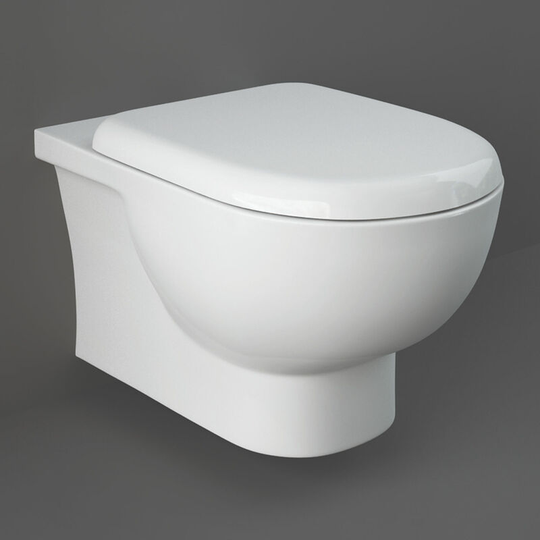 Rak Ceramics - rak Tonique Rimless Wall Hung Toilet Hidden Fixation 550mm Projection - Soft Close Seat