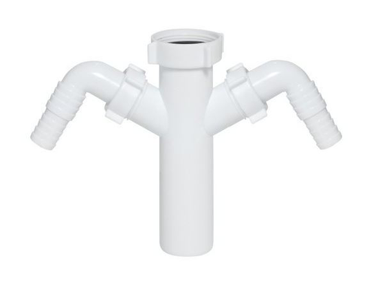 Drain Waste Trap Pipe Connector 1 1/2' bsp x 40mm with Double Dishwasher Input
