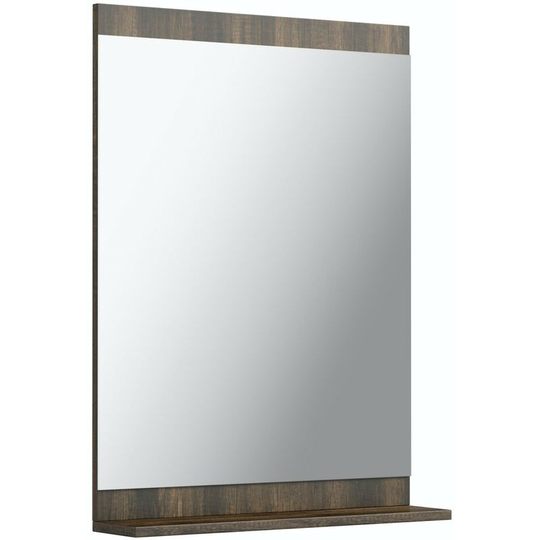 The Bath Co. Dalston bathroom mirror with shelf 750 x 600mm - Rustic wood