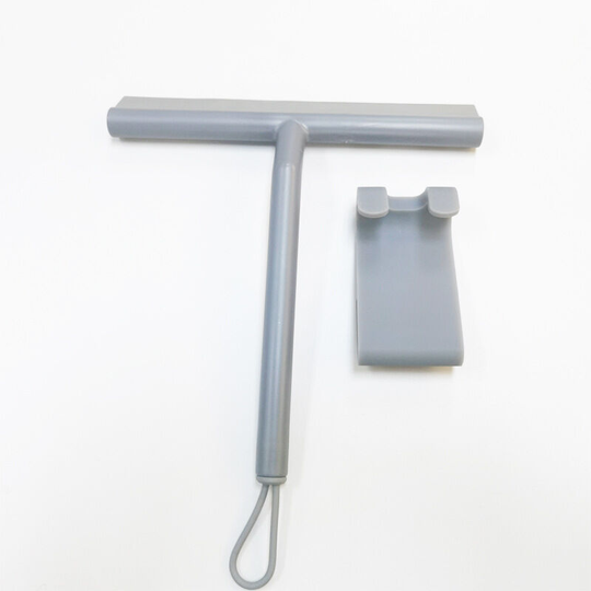 Sunflowergb - Shower Squeegee Glass Squeegee Shower Squeegee with Silicone Holder Bathroom Mirror Squeegee Glass Cleaning Squeegee (Grey Wiper + Hook)