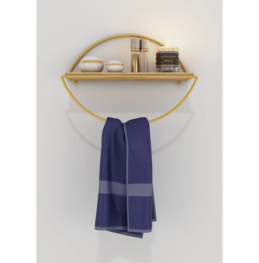 Pine Solid Wood Floating Shelf with Towel Bar