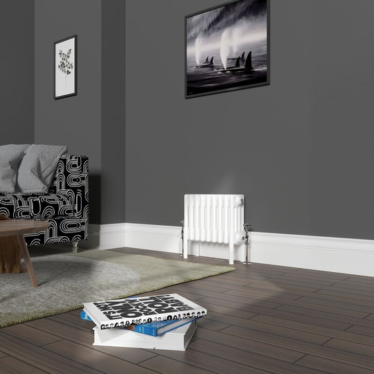 NRG - Traditional 4 Column Radiator Cast Iron Style Heating Rads Horizontal White 300x425mm