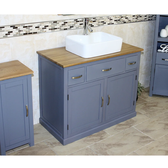 Rickey Solid Oak 100mm Free-Standing Vanity Unit