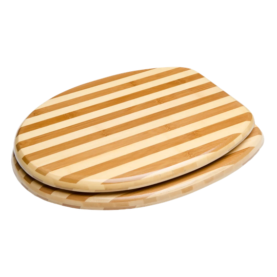 Bamboo Striped Soft Close Elongated Toilet Seat