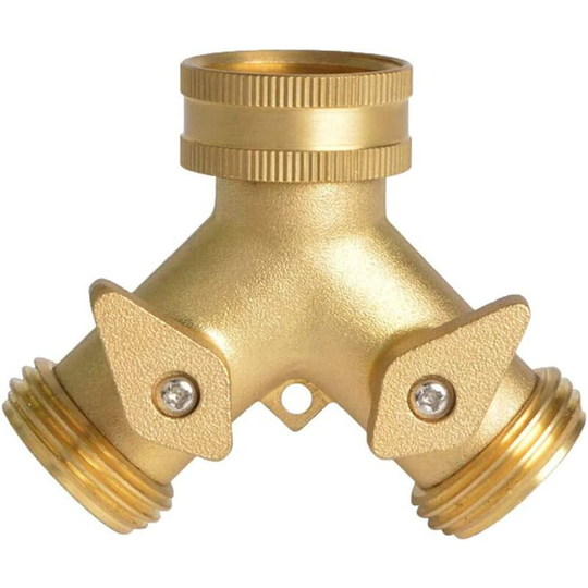 Perlerare - 2 Way Brass Faucet Garden Diverter, Garden Hose Diverter - Garden Irrigation Irrigation Parts & Accessories