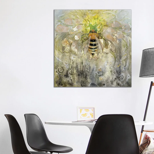 'Bee' by Dean Russo - Wrapped Canvas Painting Print