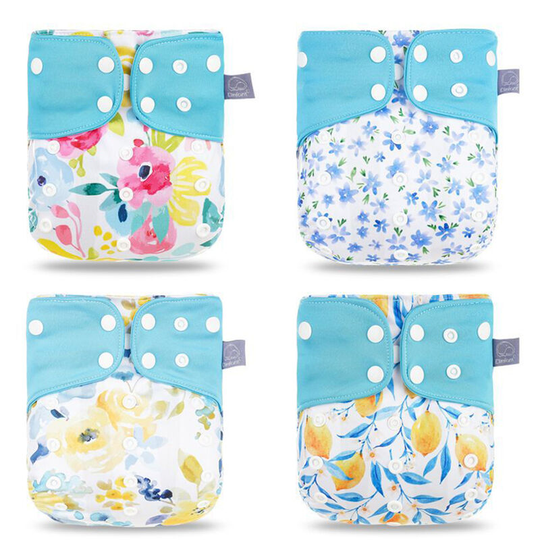 4pcs/pack Baby Cloth Diapers Washable Reusable Pocket Cloth Diaper Quick Dry Breathable Waterproof One Size Adjustable for Baby Girls Boys Infants,
