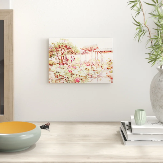 'Japanese Oriental Lotus at Kodaiji' by Ella Du Cane Graphic Art