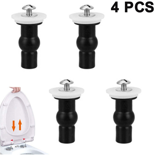 4 Pack Toilet Seat Hinges Screws Toilet Seat Fixings Fix Expanding Rubber Top Nuts Screws Mount Seat Hardware Toilet Seat Replacement Parts Kit