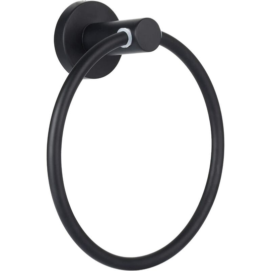 Gift - Towel Rack, Frosted Black Towel Ring, Round Towel Rack for Bathroom, Kitchen, Patio