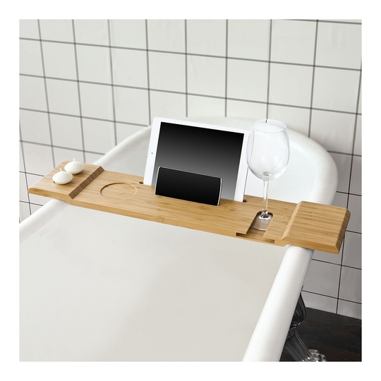 Bathtub Rack, Bath Tub Shelf Tray with iPad Min/Mobile Phone,FRG104-N - Sobuy
