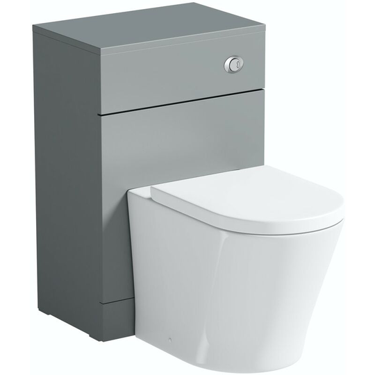 Orchard Elsdon stone grey back to wall unit and contemporary toilet with soft close seat - Grey