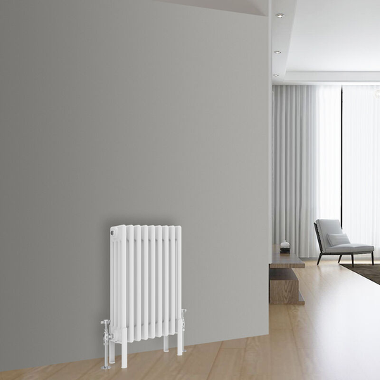 Traditional Cast Iron Style Radiator Central Heating Rads White Horizontal 4 Column 600x425mm