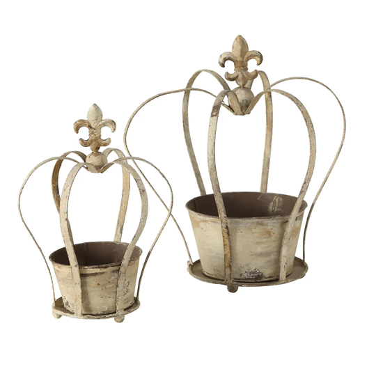 2 Piece Metal Cachepot Set
