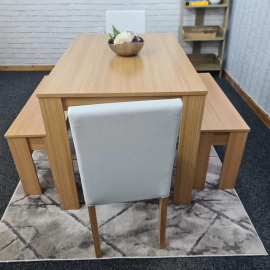 Shelton Dining Set with 2 Chairs and 2 Benches