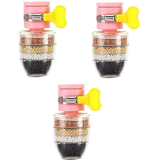 Dksfjkl - 3 Pcs Activated Carbon Faucet Water Filter Universal Interface Home Kitchen Faucet Clean Water Purifier Filter Cartridge Layered Water