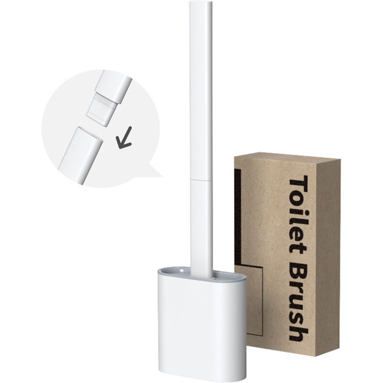 Toilet Brush, Toilet Brush, Silicone Toilet Brush, Quick Dry Antibacterial Silicone Toilet Brush, Long Handle Toilet Brush (White)