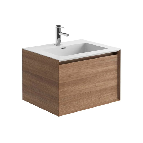 Wright 600mm Wall Hung Vanity Unit In Black & Concrete