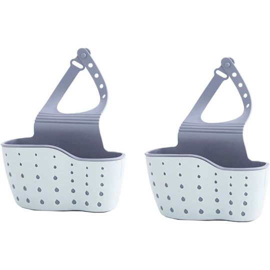 Perlerare - 2 Pieces Sink Storage Rack, Sponge Soap Dish, Drainer Hanging Basket, for Kitchen Storage, Drain Shelf, Other Storage