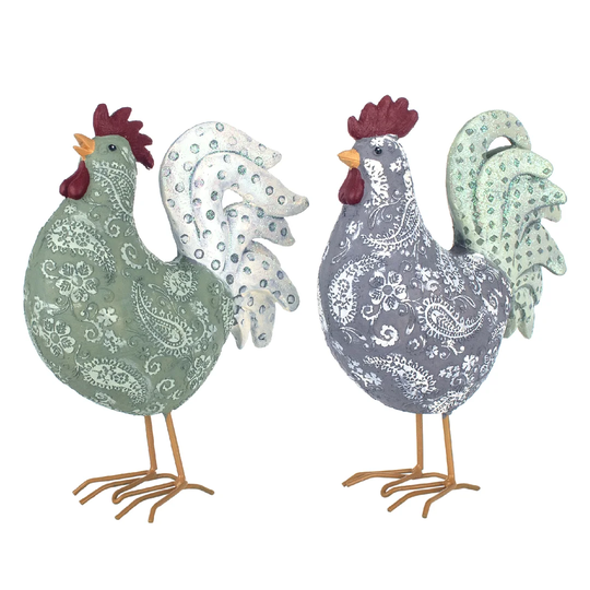2 Piece Mccart Hens Resin Figure Set